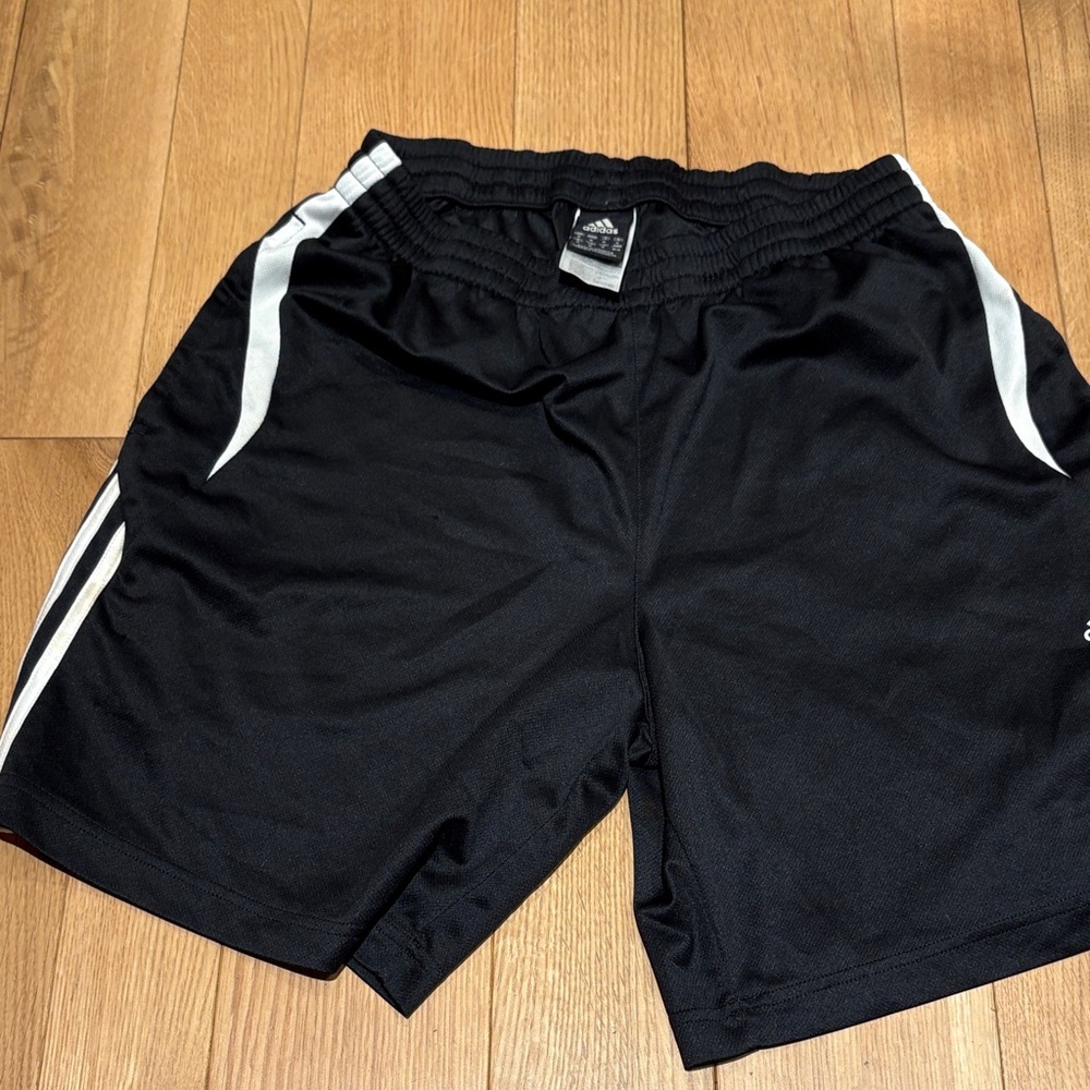 Adidas Men's Black and White Athletic Shorts
